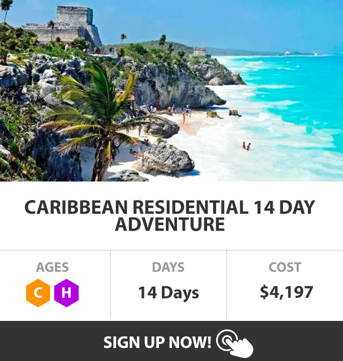14 day summer residential caribbean adventure for high school and college students