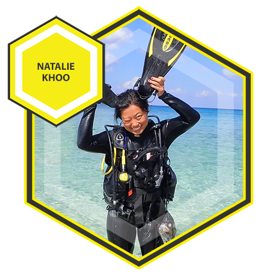 Natalie Khoo, business owner and content creator from Australia spent time diving with Dive Mentor in Cozumel, Mexico